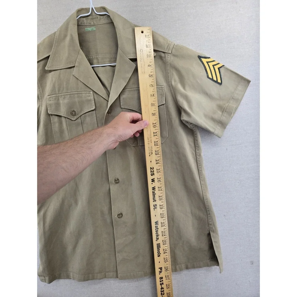 US ARMY SHIRT VIETNAM COTTON/POLY TWILL UNIFORM KHAKI FATIGUE SMALL